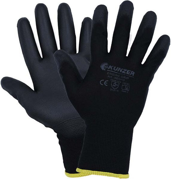 Kunzer ENGINE GRIP - taille : 9/L, gants de travail, pack de 12 paires, 9EG09