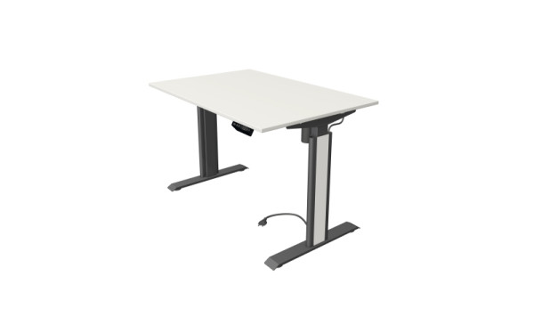 Kerkmann table debout/assise Move 1 advance 120 x 80 cm structure anthracite, plateau blanc, 10250410