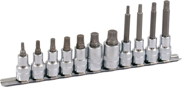 Jeu de douilles 1/2" Projahn sur rail 11 pièces multi-dents, 4233