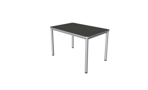 Kerkmann Desk Prime - L 1200 x P 800 x H 750 mm, cadre 4 pieds en aluminium argent, anthracite, 11040413