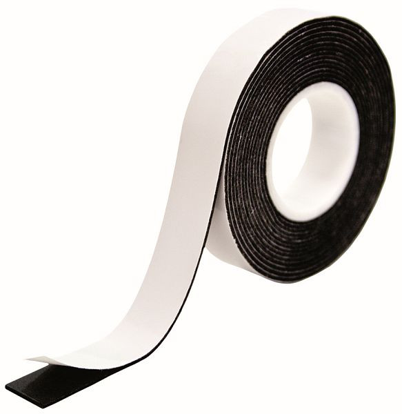 Ruban de montage Petec, noir, 12 mm x 1 mm x 2 m, carte Sb, VE: 10 pièces, 87122