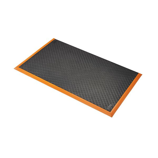 Notrax Safety Stance Tapis de travail solides ergonomiques anti-fatigue pour zones sèches Systèmes enfichables 649, Noir/Orange, 97 cm x 163 cm, 649S3864OB