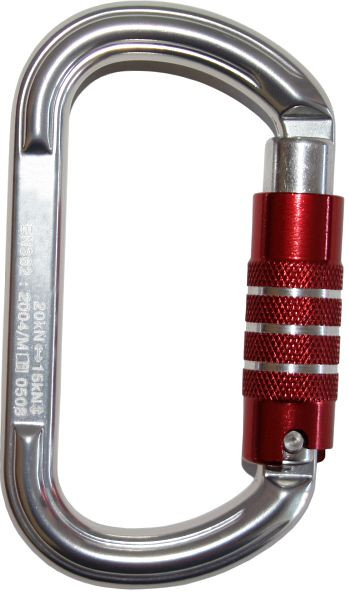 Mousqueton Funcke FSK6, mousqueton Trilock en aluminium, largeur d'ouverture : 16 mm, forme D, 70020320