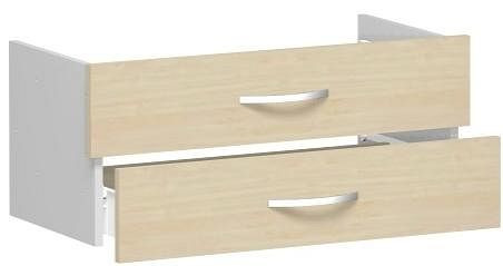 Insert de tiroir geramöbel pour largeur d'armoire 800 mm, pour 2e, 3e ou 4e hauteur de dossier, non verrouillable, 1 hauteur de dossier, érable, S-381700-A