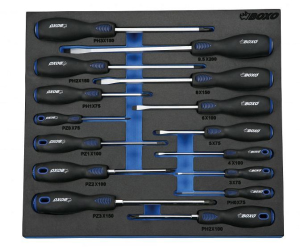 Jeu de tournevis Boxo avec insert EVA 15 pièces, BX594