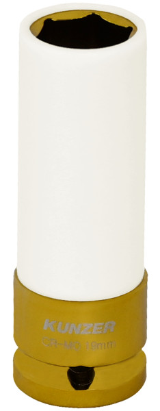 Kunzer Insert pour écrou de roue à percussion 1/2", 19 mm, longueur 85 mm (jaune), 812RK19