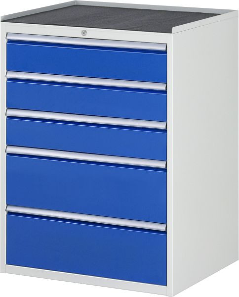 Armoire à tiroirs RAU série 7000, support métallique, 5 x tiroirs taille XL 3xH150, 2xH240 mm, 770x1035x650 mm, 03-XL7.4A-MT.11