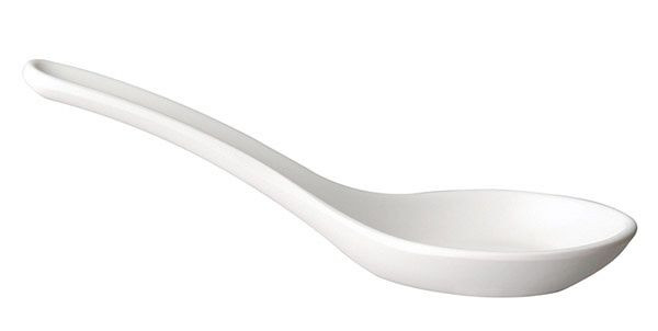 Cuillères à manger pour les doigts APS, 13,5 x 4,5 cm, mélamine, blanc, -HONG KONG-, paquet de 60, 83486