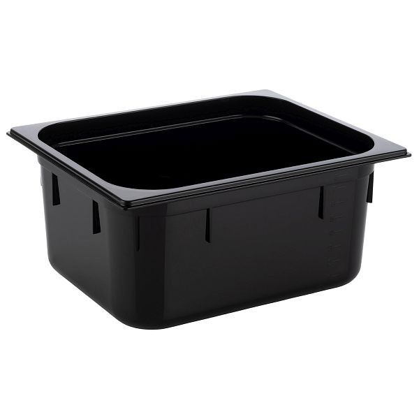 Bac APS GN 1/2, 32,5 x 26,5 cm, profondeur : 150 mm, polycarbonate, noir, 8,9 litres, 82066