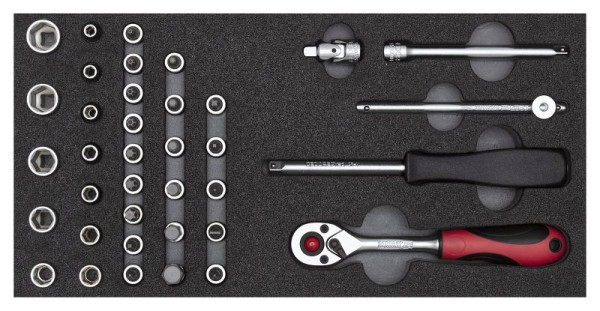 GEDORE jeu de clés à douilles rouges 1/4" 2/6 module CT 37 pièces, 3301705