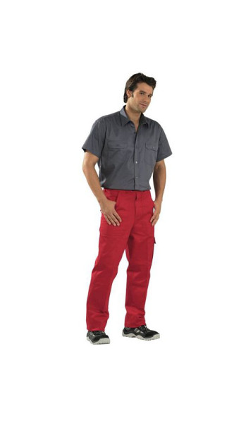 Pantalon cargo Planam BW 290, rouge moyen, taille 52, 0183052