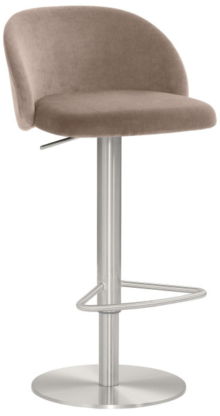 Mayer Sitzmöbel , structure en chrome brossé, aspect acier inoxydable, assise/dossier rembourrés, marron clair, 1216_04_30605