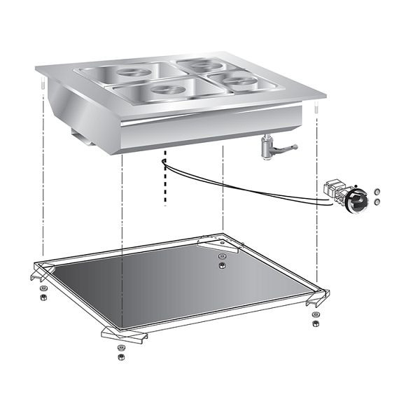 Bain Marie encastrable Gastro-Inox 60cm, 160.545