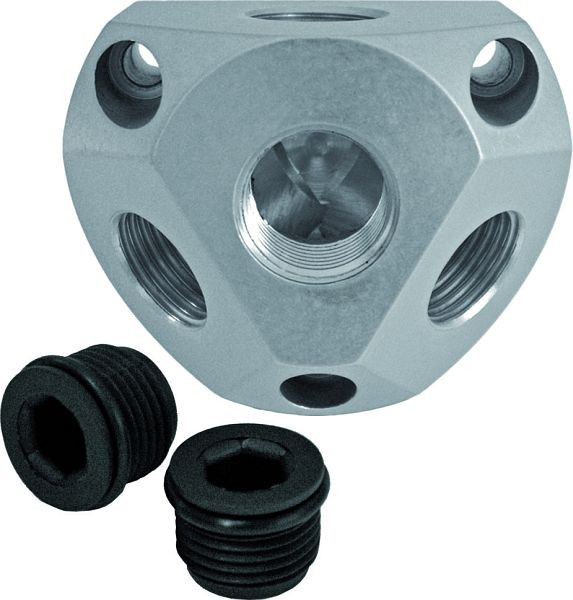 Boitier de distribution d'air AEROTEC aluminium 3/4" incluant 2 bouchons, 2012029JG