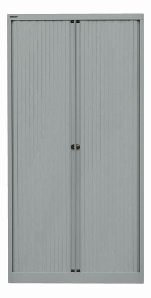Armoire à volet roulant Bisley EuroTambour, 4 étagères, 5 OH, volet roulant argent, corps argent, ET410194SSL355