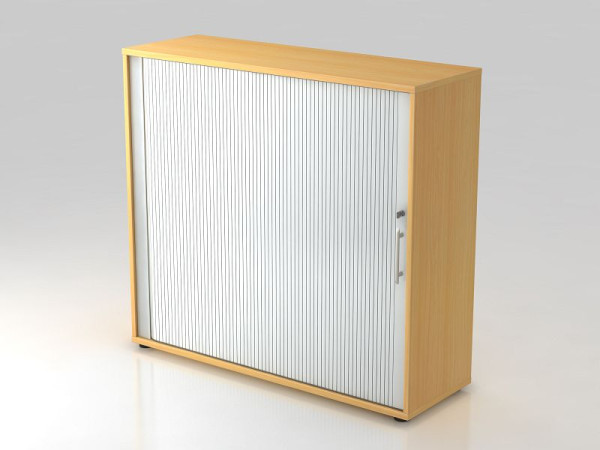 Armoire à volets roulants Hammerbacher horizontale, poignée de garde-corps 3OH 120 cm hêtre/argent, 120x40x110 cm (LxPxH), V1733S/6/S/RE