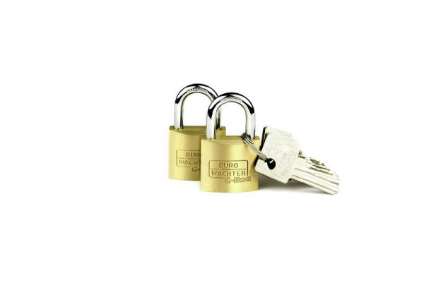 BURG-WÄCHTER lot de 2 - cadenas à cylindre Duo 222 20 GL SB, HxLxP (extérieur) : 36,9 x 25 x 9,3 mm, UE : 20 pièces (10x jeux de 2), 29911