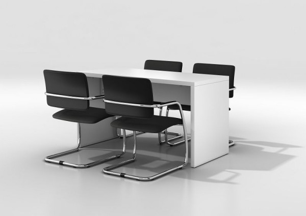 Chaise visiteur Hammerbacher, chaise cantilever, lot de 2, noir, hauteur 81 cm, largeur d'assise 45 cm, VSBP3/D