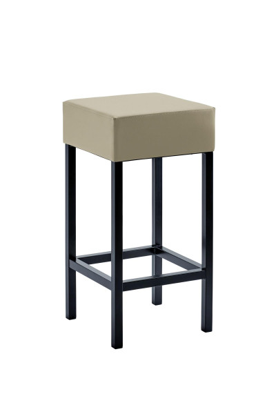 Tabouret Mayer Sitzmöbel , structure noire, assise rembourrée, hauteur d'assise 64 cm, taupe, 1113_03_30484