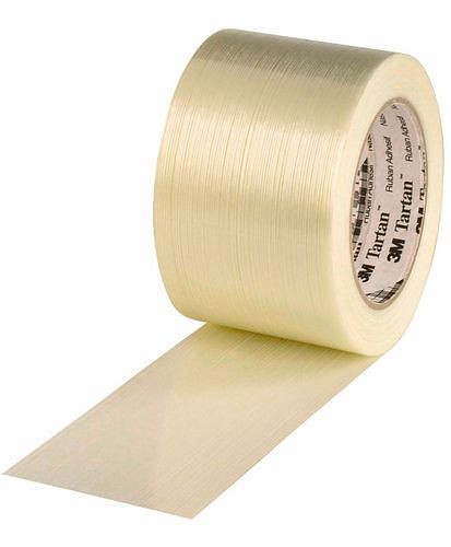 Ruban filament 3M pour emballage de marchandises lourdes et dangereuses, 75 mm de large x 50 m, épaisseur 100µ, pack : 12 rouleaux, 299493