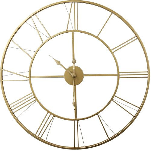 Horloge murale à quartz Technoline or, métal, dimensions : Ø 60 cm, 775539