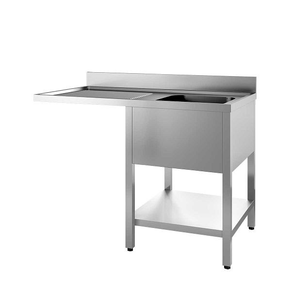 Vaiotec évier EASYLINE centre 600 / 1 cuve à droite, plan de travail 40mm, 120x60x85 cm, 10209