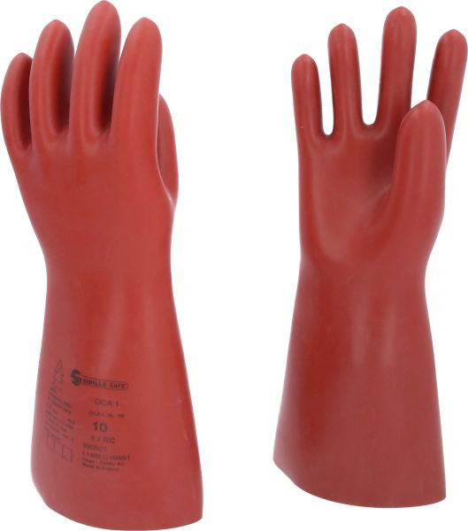 KS Tools Gant de protection pour électricien avec protection mécanique et thermique, taille 10, classe 1, rouge, 117.0090