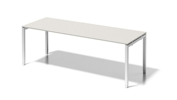 Bureau Bisley Cito, structure en U réglable en hauteur 650-850 mm, H 19 x L 2200 x P 800 mm, gris blanc/blanc signalisation, DUH2208GW396