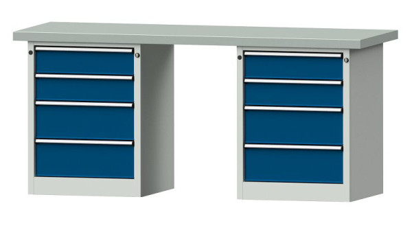 Établis ANKE Établi combiné, modèle 840 V, 2000 x 700 x 900 mm, RAL 7035/5010, ZBP 50 mm, 415.111