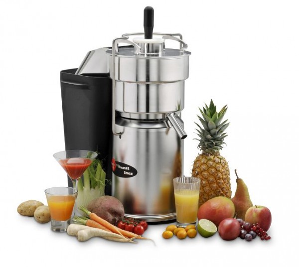 Centrifugeuse à jus de fruits et légumes Rotor "Swiss made" VITAMAT INOX, 1210.012