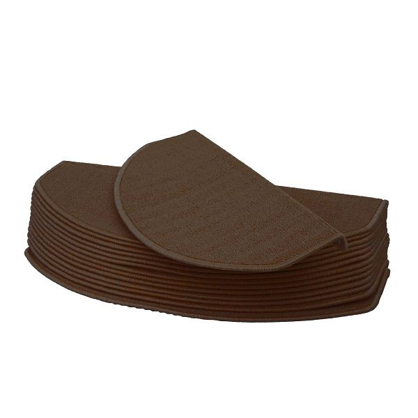 Mendler set de 15 tapis d'escalier HWC-G49, tapis d'escalier, protection d'escalier, set de tapis d'escalier, 65x25cm, demi-rond, marron, 71588