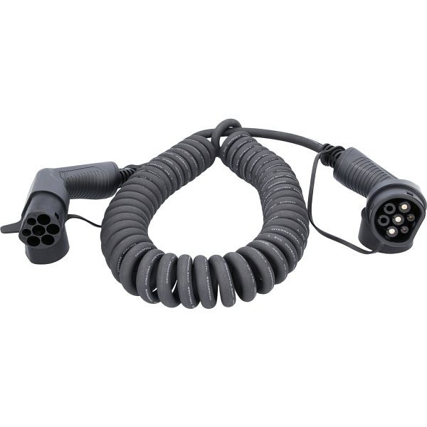 Câble de charge KS Tools, spirale, type 2 / type 2 7,4 kw, 230 v, 32 a, 8 mètres, 117.7350