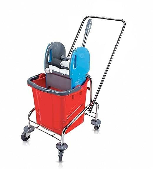 RMV CLEAN chariot de nettoyage/chariot simple 1 x 25 litres, chromé, RMV10.006