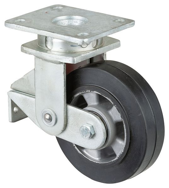 Roulettes BS Roulettes fortes charges suspendues, largeur 50 mm, Ø160 mm, jusqu'à 300 kg, bandages élastiques noirs, corps de roue en aluminium, roulements à billes, T100.B80.160