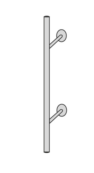 Kerkmann élément d'extrémité Arte, Ø 45, H 1900 mm, acier inoxydable, 33685081