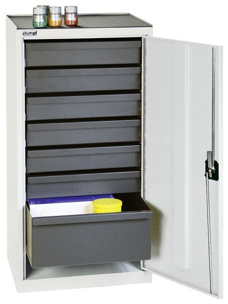 armoire à outils et matériaux contondants série 3000, 7035/7035, 6 tiroirs 100 mm, 1 tiroir 200 mm, 3001807
