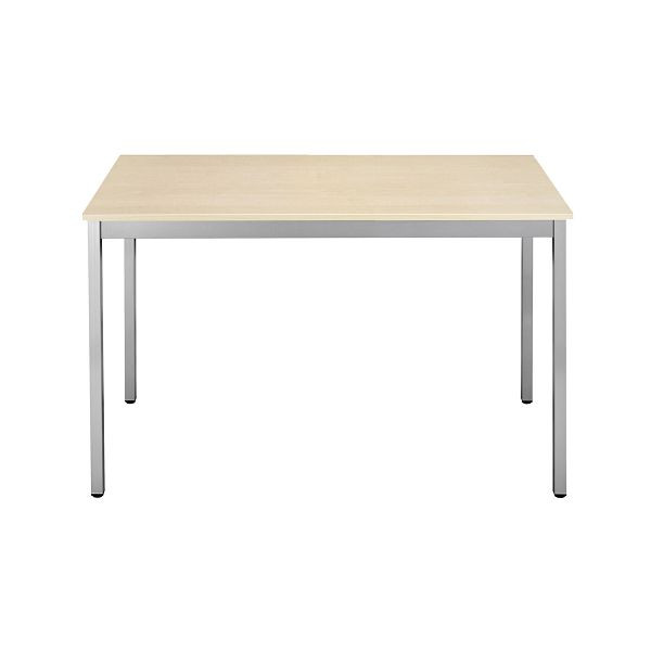 Table polyvalente Bisley MULTI Desking, rectangulaire 19 mm, décor érable MP, structure aluminium, H 740 x L 1200 x P 800 mm, MT1208MP300