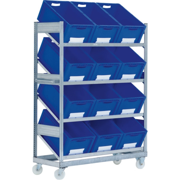 BITO chariot à étagères SR XL conteneur 1815x1368x533 galvanisé set, 15183
