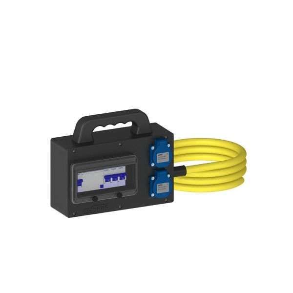 ELSPRO Vollgummi-Sicherheitsverteiler HILDEN, Stecker: 3 m CEE 400 V 32 A, Ausgang: 3 Schuko, 1353030