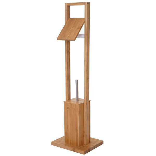 Porte-papier hygiénique Mendler HWC-B18, porte-papier hygiénique porte-rouleau brosse de toilette, bambou, 57558