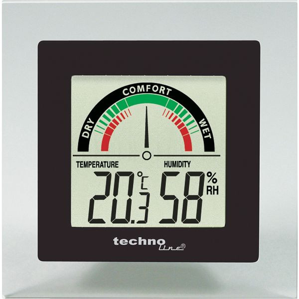 Station climatique intérieure Technoline, dimensions : 114 x 116 x 16 mm, WS 9415