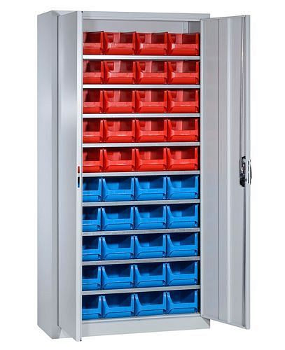 Armoire de rangement DENIOS avec 40 bacs de rangement pro-line A, 1000 x 420 x 1980 mm, 265-184