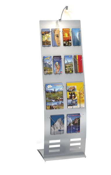 Support d'information Kerkmann, large, L 520 x P 460 x H 1650 mm, aluminium argenté, 44693214