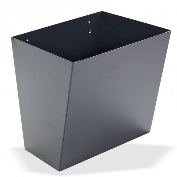 Corbeille à papier ADB pour chariots d'atelier, dimensions (L x H x P) : 300 x 300 x 250 / 150 mm, coloris : gris anthracite, 23208