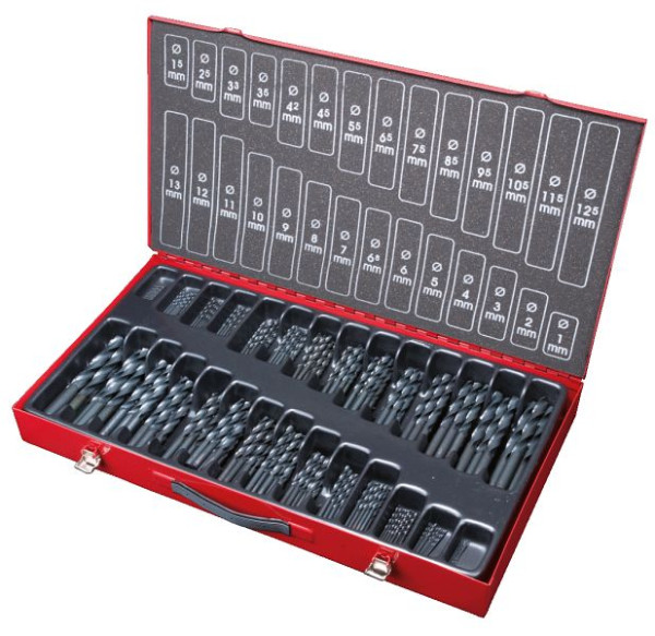 KS Tools Jeu de forets hélicoïdaux HSS-R, 230 pièces, 1-13 mm, 330.1650