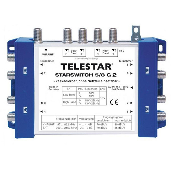 TELETAR STARSWITCH 5/8 G2 DVB-S SAT unité de base multiswitch, 5222526