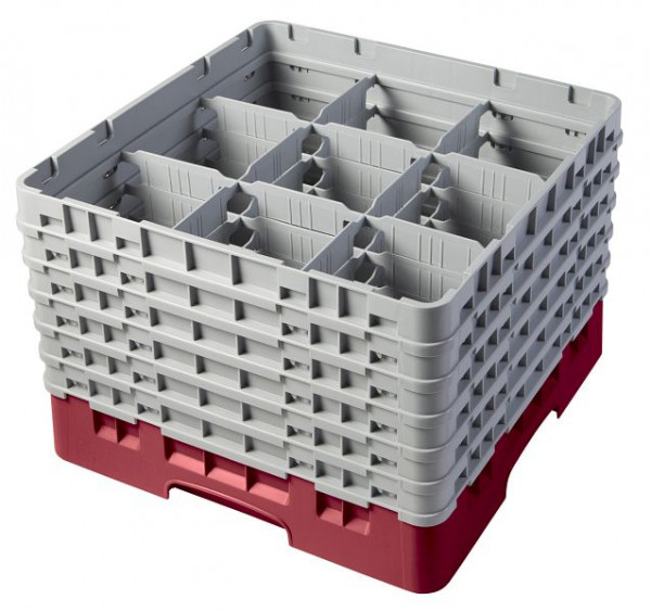 Panier de lavage Cambro 9 compartiments Camrack®, canneberges 30 cm, lot de 2, 9S1114416