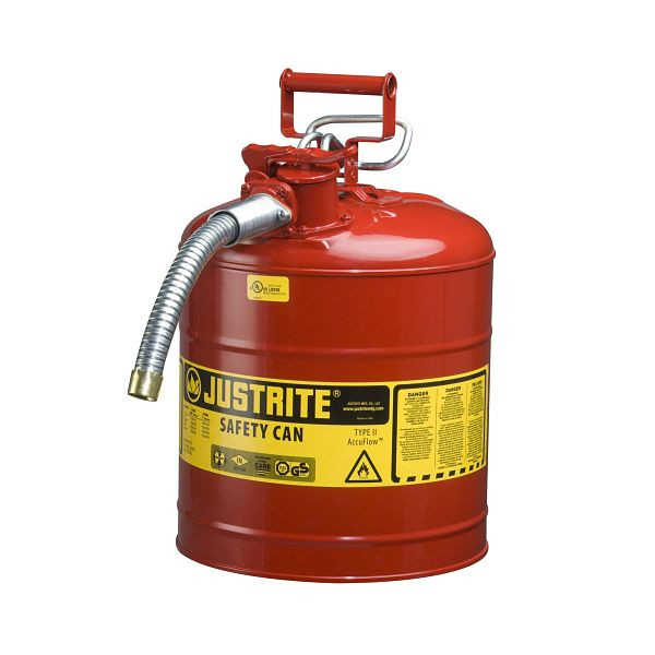 Conteneurs de sécurité Justrite AccuFlow Type II 1002, 30,5 cm x 30,5 cm, 4826 cm, rouge, Type II - tuyau 25⌀ x 229 mm, JCN7250130