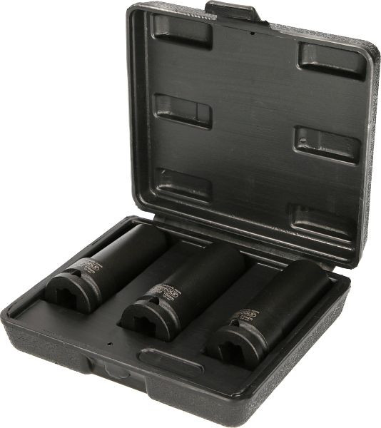 KS Tools Jeu de douilles à chocs spéciales 1/2" pour plaques de rail vissées, 3 pièces, 515.0605
