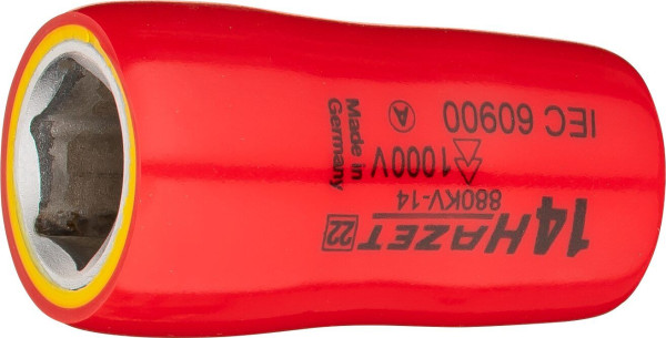 Douille hexagonale Hazet, carré creux 10 mm (3/8"), 14 mm, type court, 880KV-14